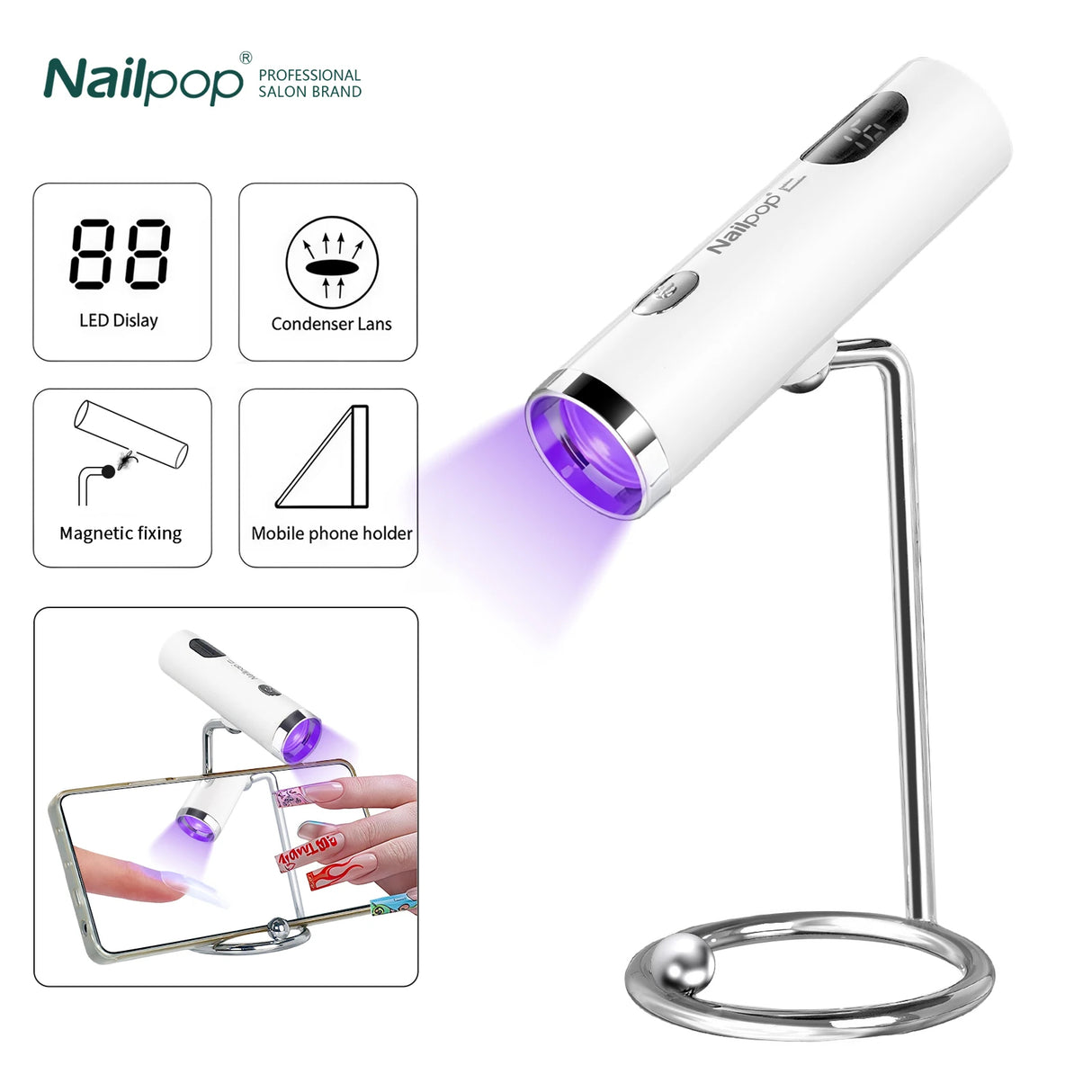 Lâmpada UV NailPop com Suporte