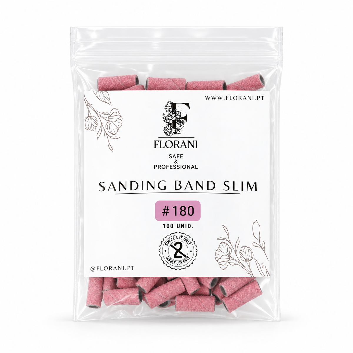 Bandas de Lixa Mini 3 mm Grão 180 | 100 Unidades | Florani