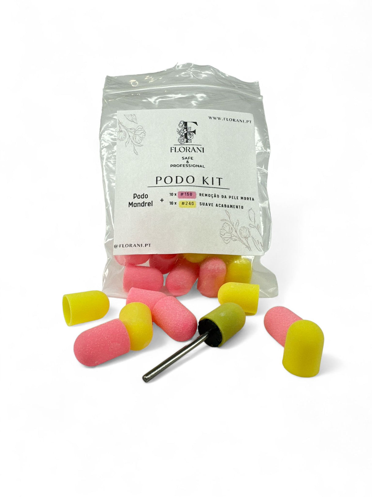 Podo Kit - Suporte de lixa de pedicure + 20 unid. Lixas Descartaveis