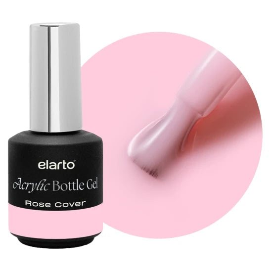 Acrylic Bottle Gel Rose Cover 15ml