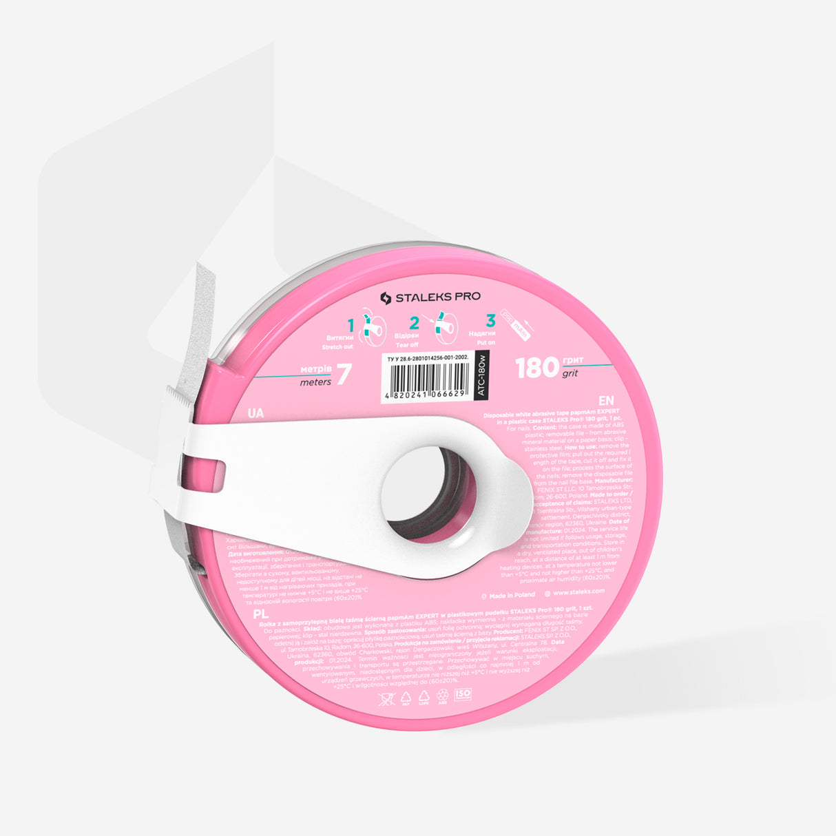 Fita Abrasiva Descartável Branca papmAm Bobbinail EXPERT com caixa #180