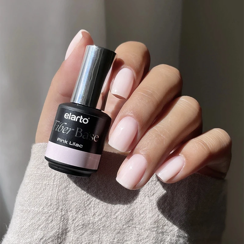 Elastic Fiber Base Pink Lilac 15ml - base híbrida com fibras de vidro