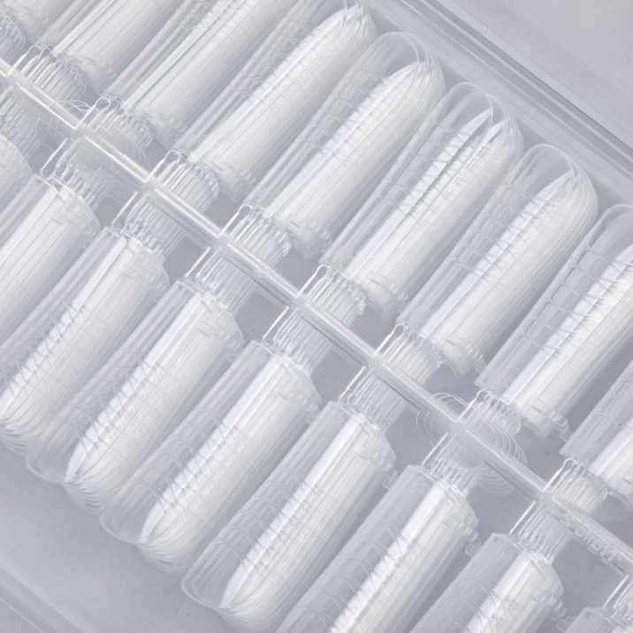 Moldes F1 para Gel, Acrilogel e Acrílico Quadrado com Medidas MollyLac – 220 unid. Modelo PH-68