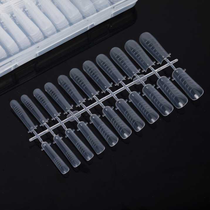 Moldes F1 para Gel, Acrilogel e Acrílico Quadrado com Medidas MollyLac – 220 unid. Modelo PH-68