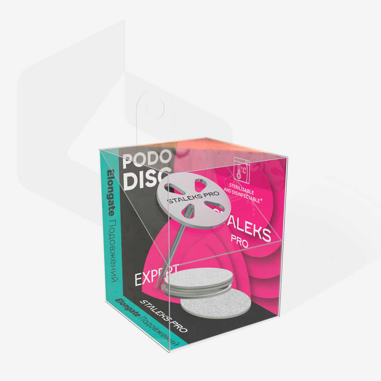 Disco de pedicure alongado PODODISC M EXPERT e conjunto de limas descartáveis grão 180 5 peças (20 mm)