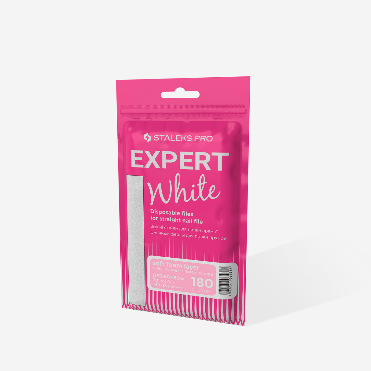 Limas Brancas Descartáveis Retas – Camada de espuma | EXPERT 20, Grão #180 (30 Unidades)