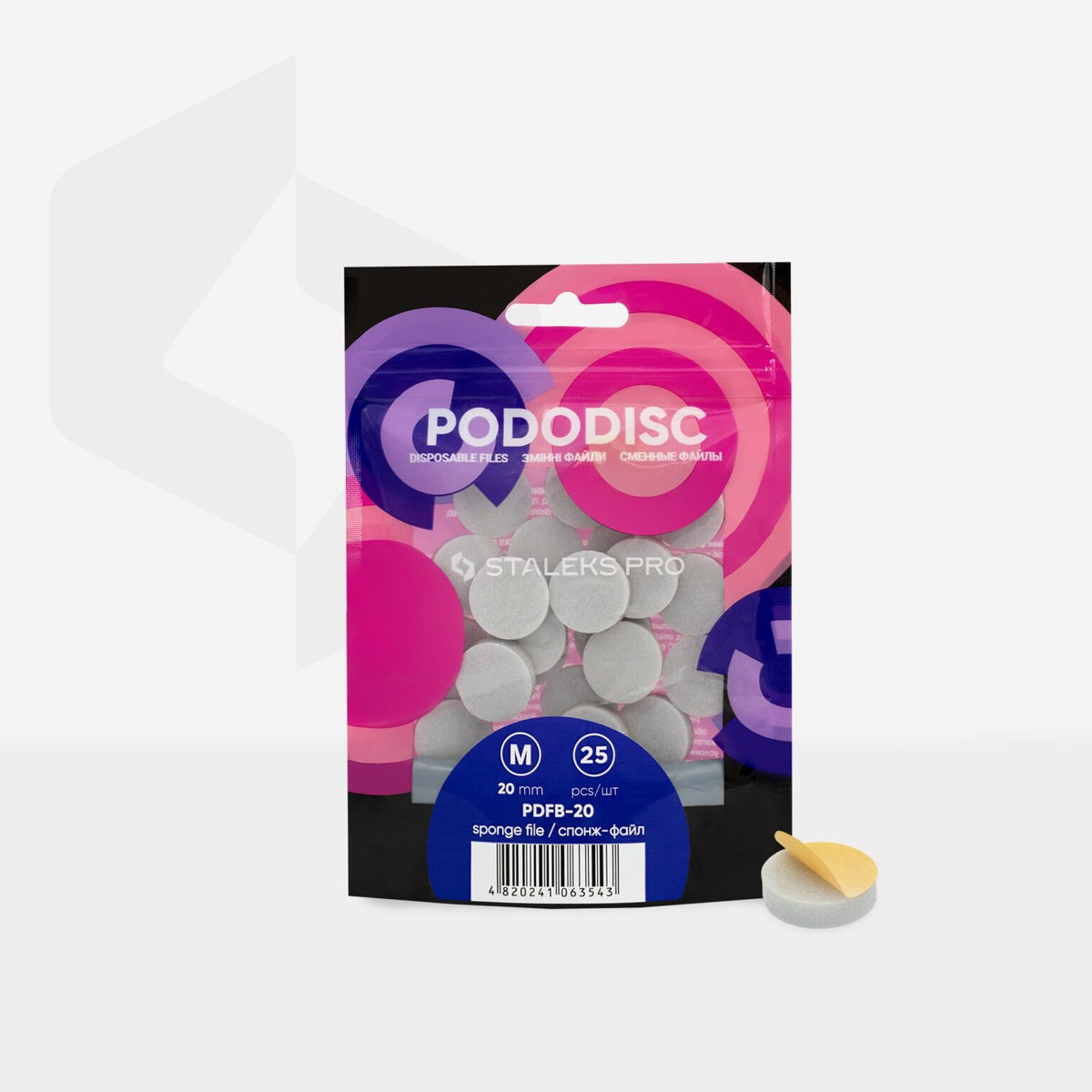 Lixas descartáveis - esponjas para disco de pedicure PODODISC M EXPERT 20 (25 unidades)
