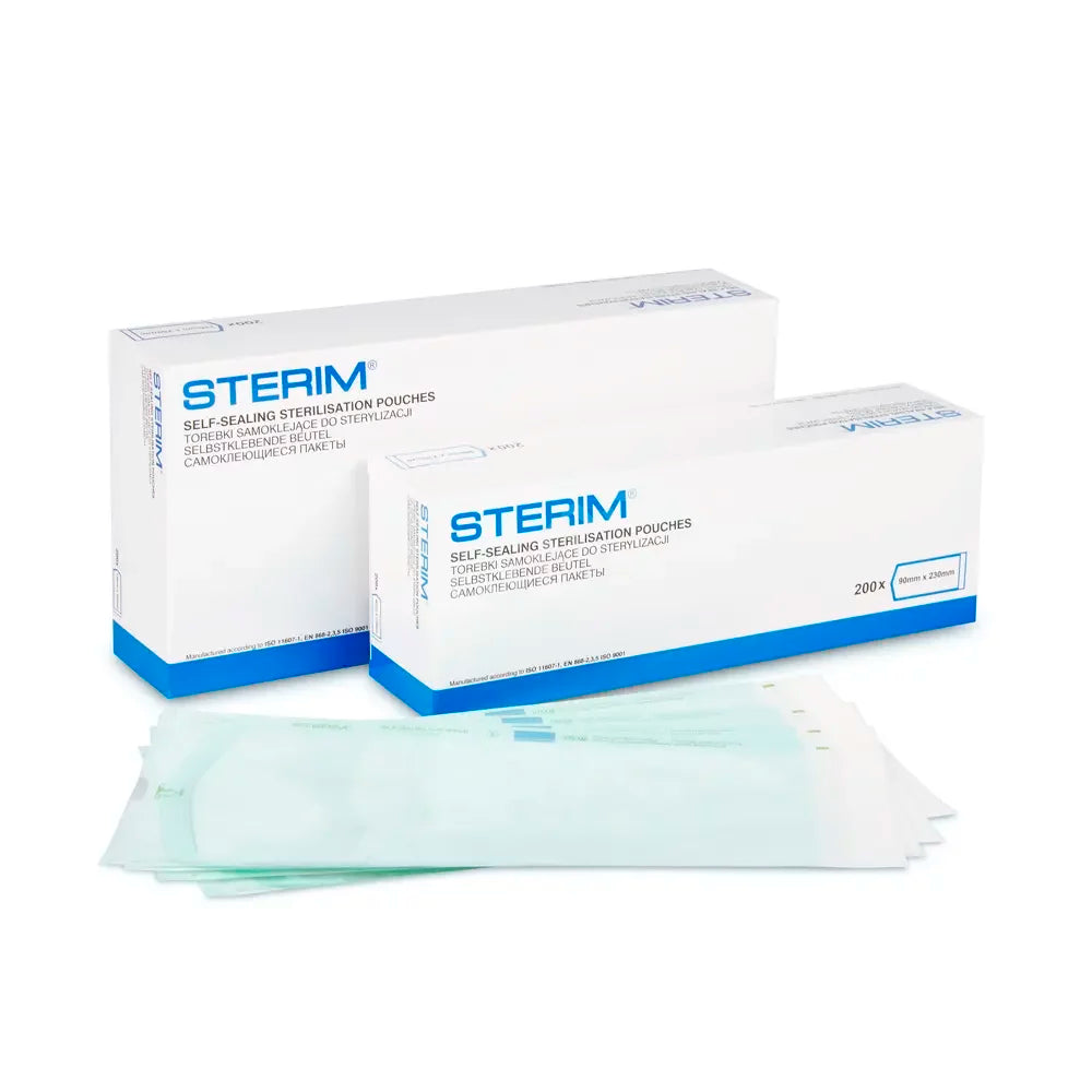 Bolsas de Esterilização Papel + Filme STERIM® – Autosselantes, 200 unid. 60x100mm
