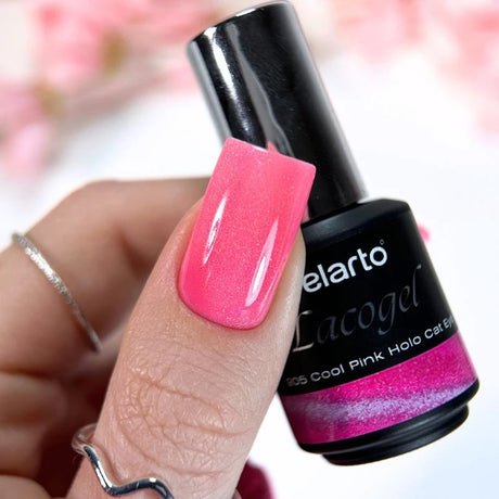 Verniz Gel Lacogel Cool Pink Holo Cat Eye 905 - 7ml