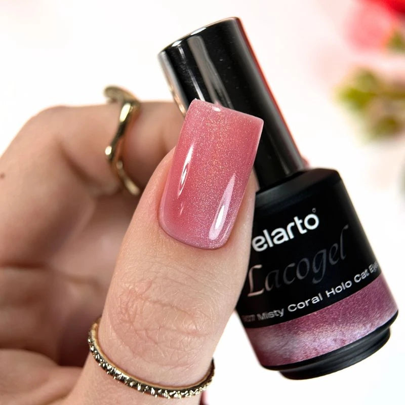 Verniz Gel Lacogel Misty Coral Holo Cat Eye 907 - 7ml