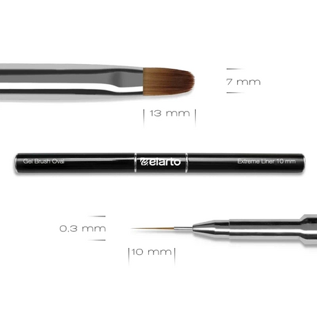 Pincel de Gel Oval+Extreme Liner 10Mm (Preto)
