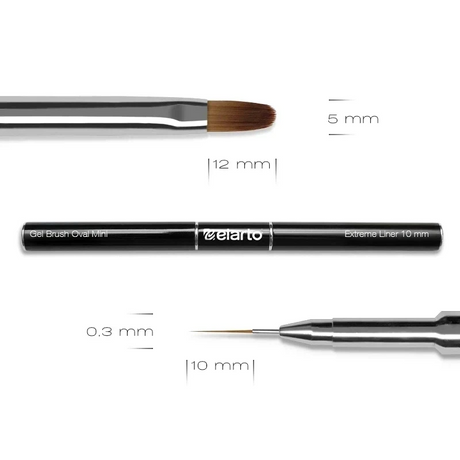 Pincel de Gel Oval Mini+Extreme Liner 10Mm (Preto)