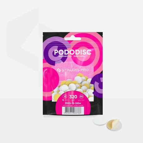 Limas descartáveis brancas em camada de espuma macia para disco de pedicure PODODISC S EXPERT grão 320 (50 unidades)