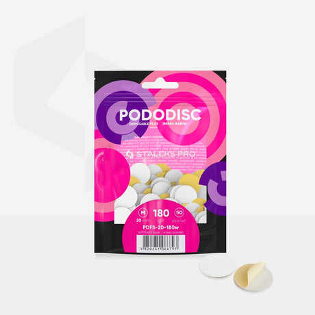 Limas descartáveis brancas em camada de espuma macia para disco de pedicure PODODISC M EXPERT 180 grit (50 unidades)