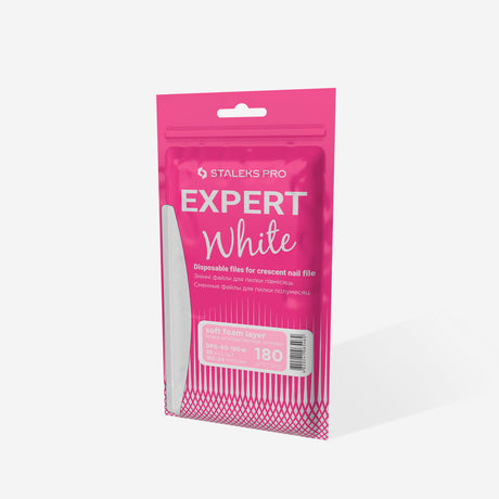 Limas Brancas Descartáveis Meia-lua – Camada de espuma | EXPERT 40, Grão #180 (30 Unidades)