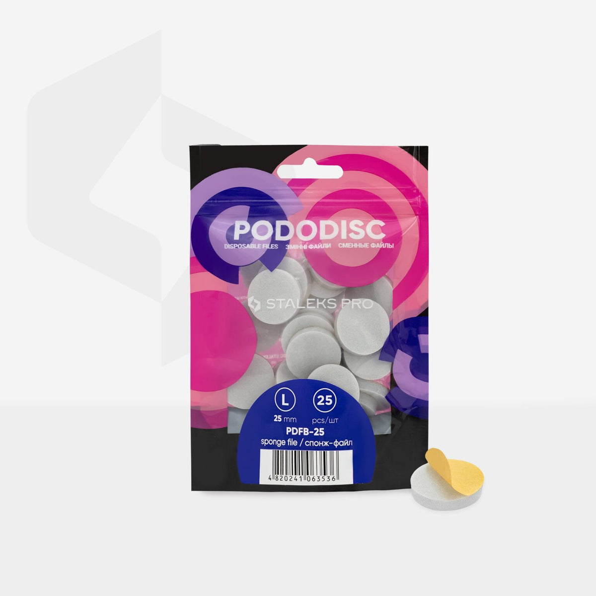 Lixas descartáveis - esponjas para disco de pedicure PODODISC L EXPERT 25 (25 unidades)